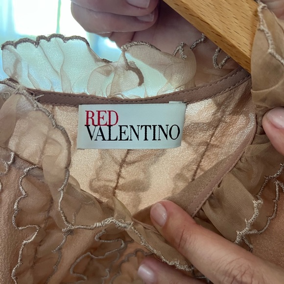 Red Valentino Ruffle Dress in Light Pink - Picture 2 of 11